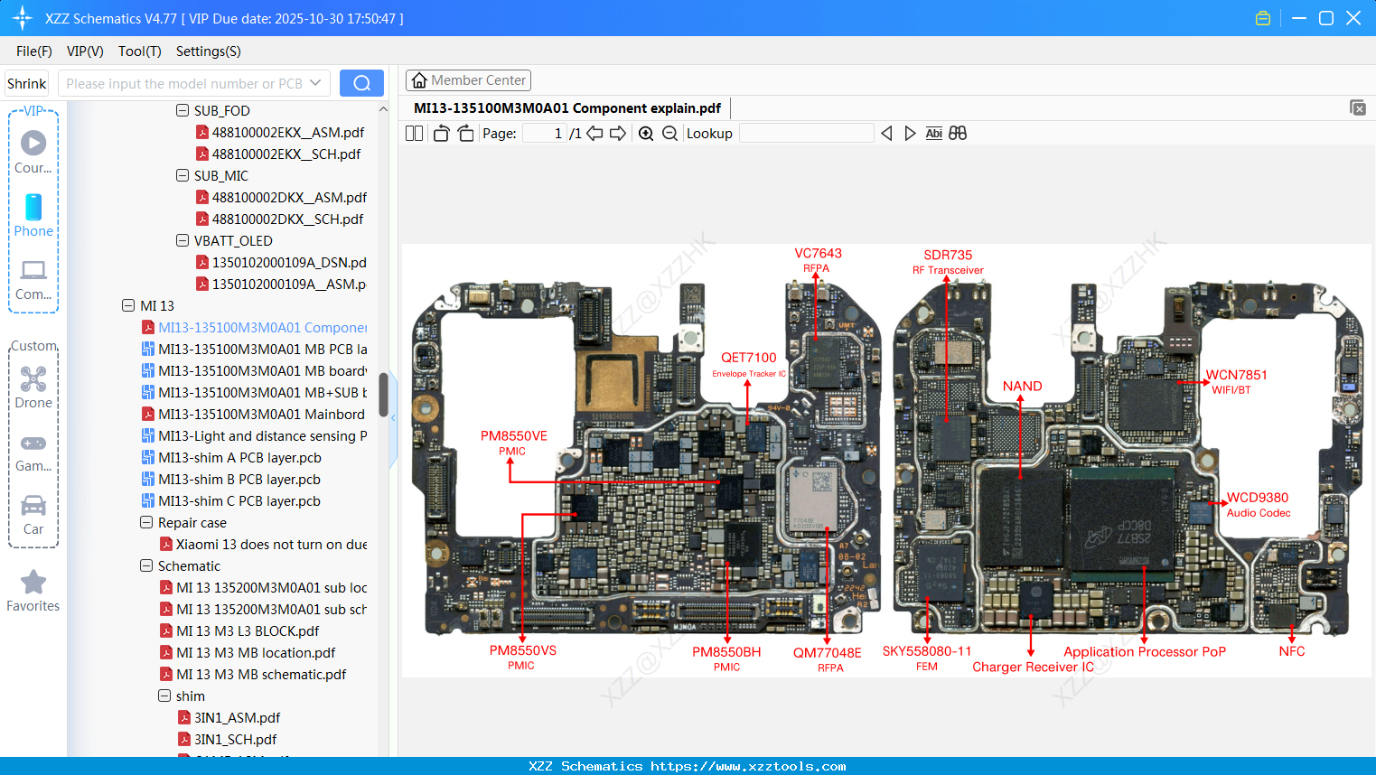 Xiaomi MI13-135100M3M0A01 Component Explain